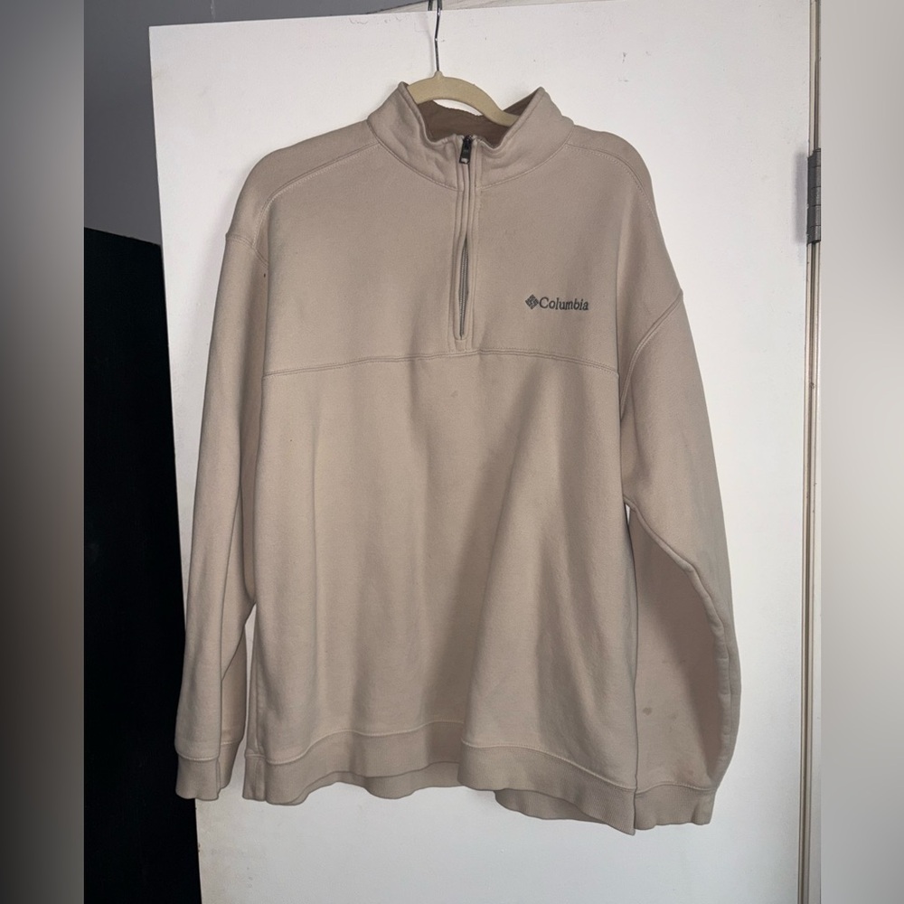 Columbia Men's Tan Zip-Up Fleece Sweater